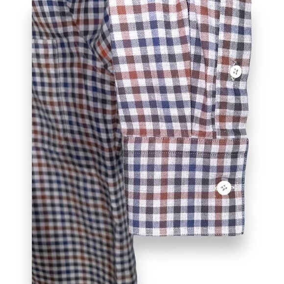 Billy Reid Gray Check Brushed Oxford Button Down Shirt Size S - Picture 6 of 8